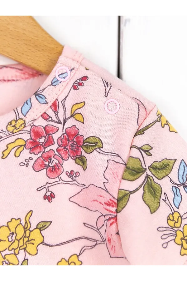 Футболка BABY BOOM, "цветы ар-нуво" на розовом - фото 2