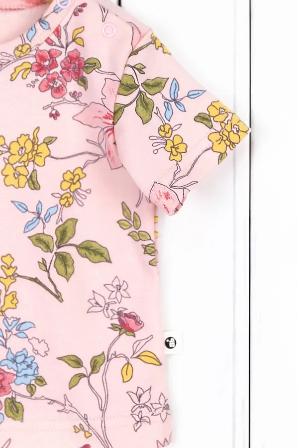 Футболка BABY BOOM, "цветы ар-нуво" на розовом - фото 2