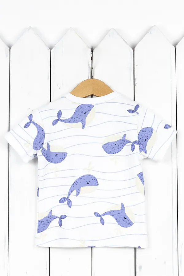 Футболка BABY BOOM, киты на полоске - фото 2