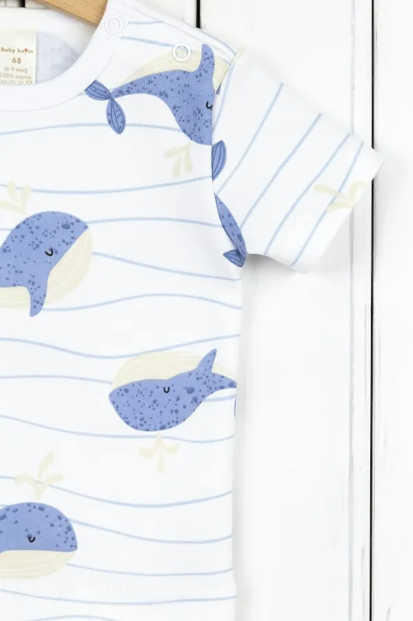 Футболка BABY BOOM, киты на полоске - фото 2