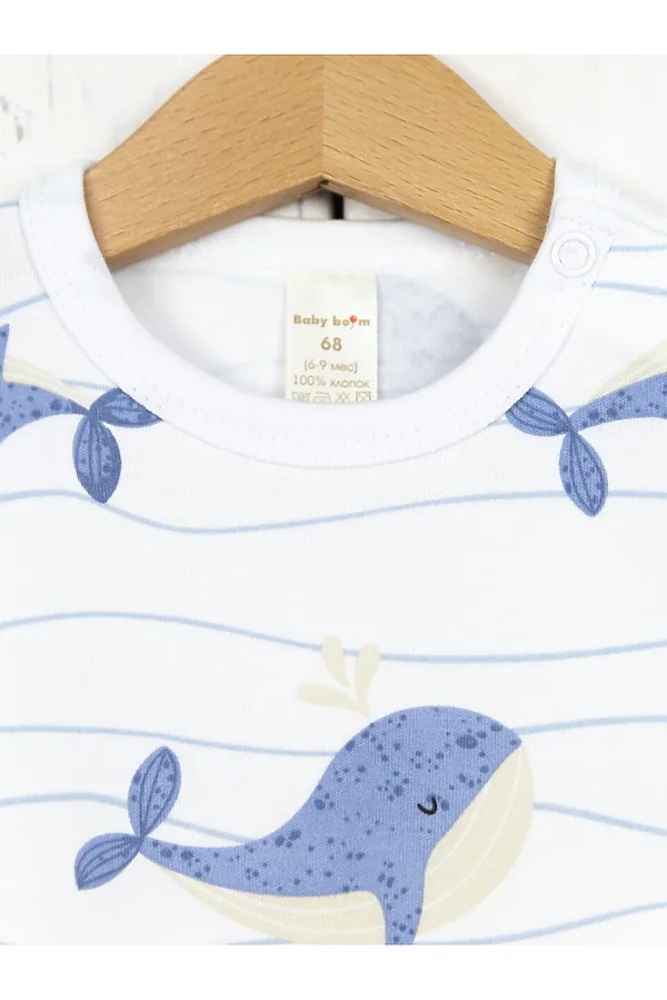 Футболка BABY BOOM, киты на полоске - фото 2