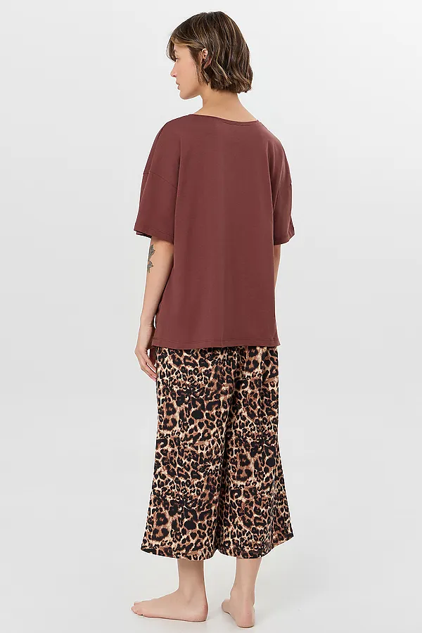 Пижама MARK FORMELLE, горячий шоколад +леопард на песочном - фото 2