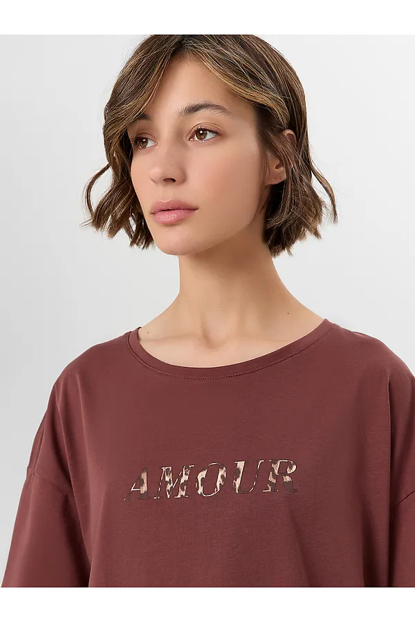 Пижама MARK FORMELLE, горячий шоколад +леопард на песочном - фото 2