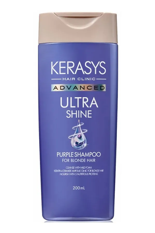 KeraSys Шампунь против желтизны волос фиолетовый / Advanced Ultra Shine Purple, 200 мл KRISTALLER, синий - фото 2