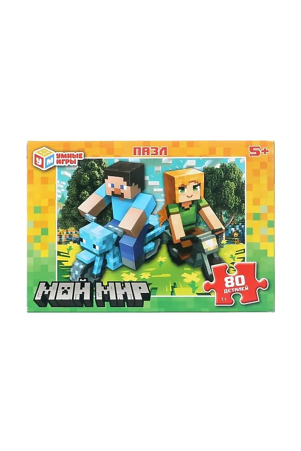 Пазлы 80 "Мой мир" 130х90х25 мм. URAL TOYS, мультиколор - фото 2