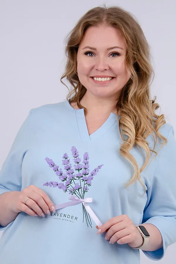 Сорочка Лаванда НАТАЛИ, голубой - фото 2