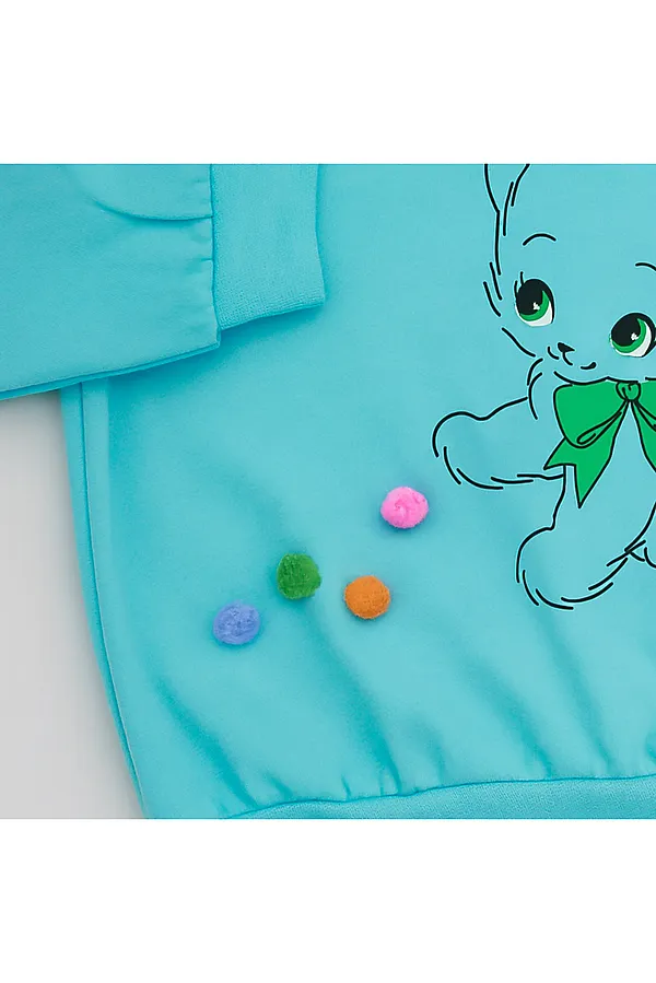 Толстовка футер 2х нитка начёс YOULALA, бирюза - фото 2