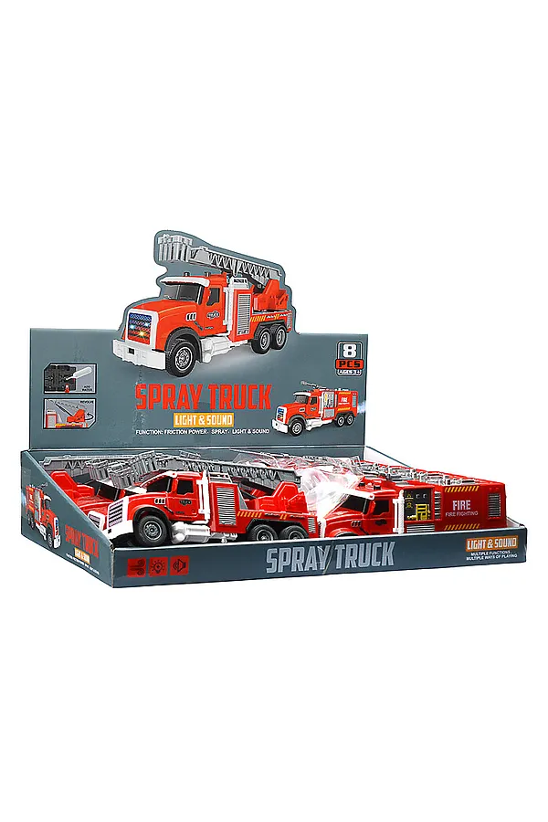 Машина "Пожарная машина" (свет, звук, спрей) в коробке URAL TOYS, в ассортименте - фото 2