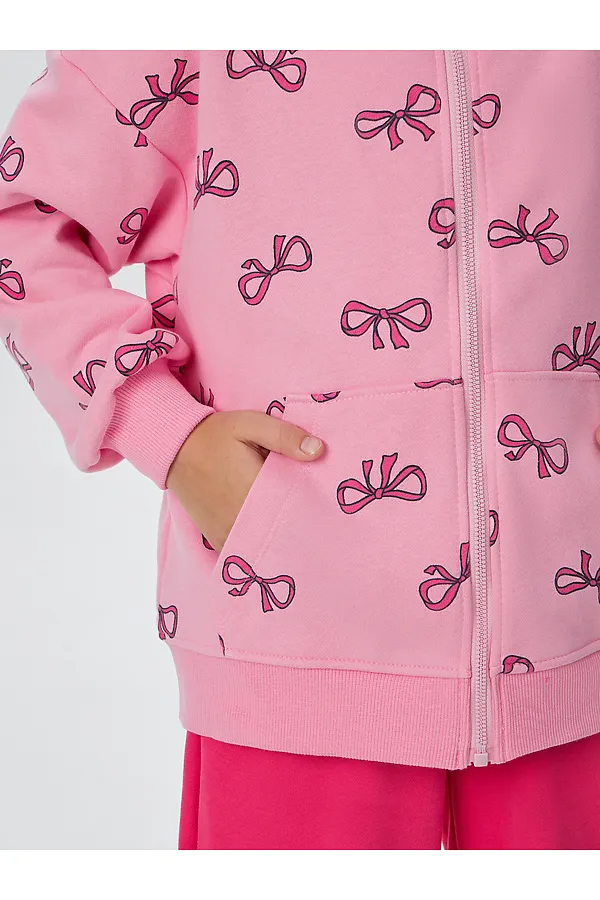 Комплект (Толстовка+Брюки+Футболка) MARK FORMELLE, бантики на розовом +маджента +белый - фото 2