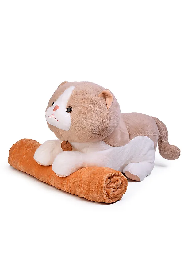 Мягкая игрушка "Кошка" с пледом URAL TOYS, в ассортименте - фото 2