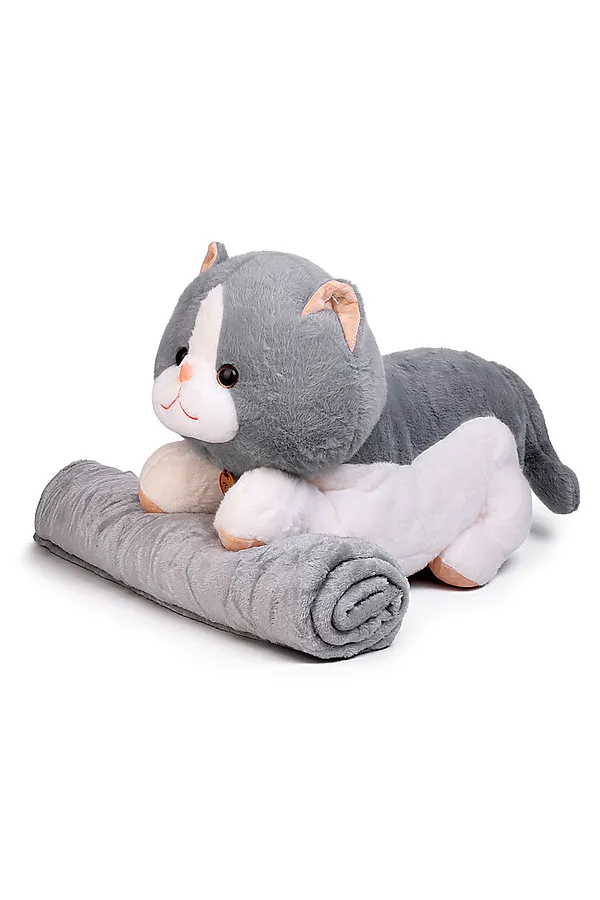 Мягкая игрушка "Кошка" с пледом URAL TOYS, в ассортименте - фото 2