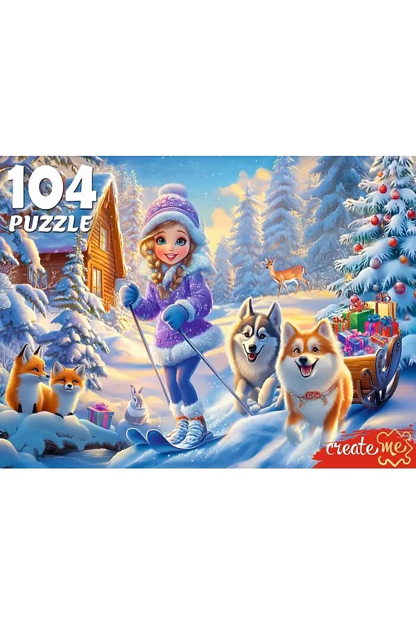 Пазлы 104 "Зимние гонки" URAL TOYS, мультиколор - фото 2