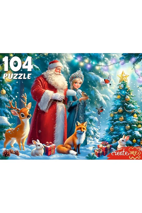 Пазлы 104 "Сказка у новогодней елки" URAL TOYS, мультиколор - фото 2