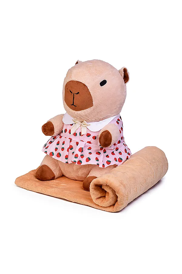 Мягкая игрушка "Капибара" с пледом URAL TOYS, в ассортименте - фото 2