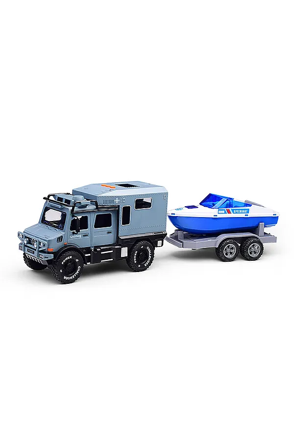 Машина "Трейлер" с прицепом и лодкой (свет, звук) в коробке URAL TOYS, мультиколор - фото 2
