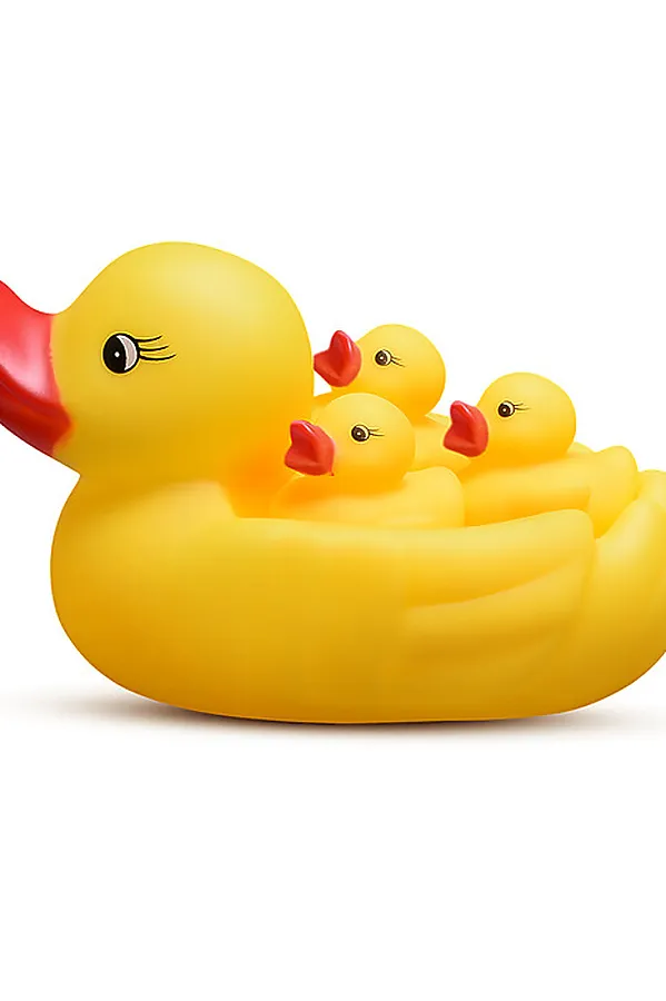 Набор игрушек для купания "Утка и утята" в пакете URAL TOYS, жёлтый - фото 2