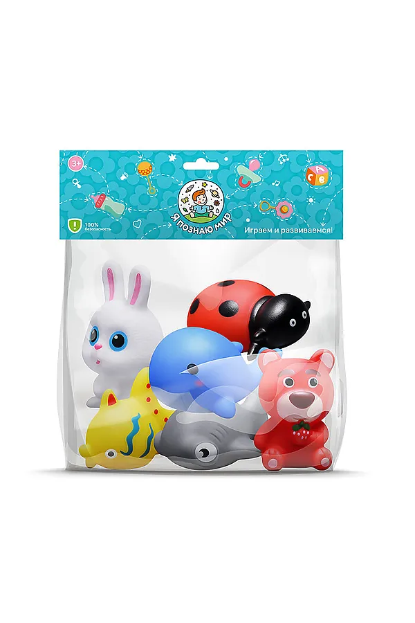 Набор игрушек для купания "Неразлучные друзья" в пакете URAL TOYS, в ассортименте - фото 2