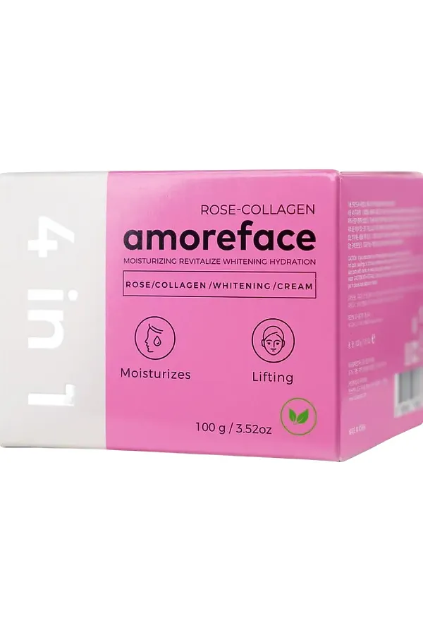 Amoreface Крем для лица 4 в 1 с коллагеном и экстрактом розы / Rose-Collagen Whitening Cream, 100 г KRISTALLER, розовый - фото 2
