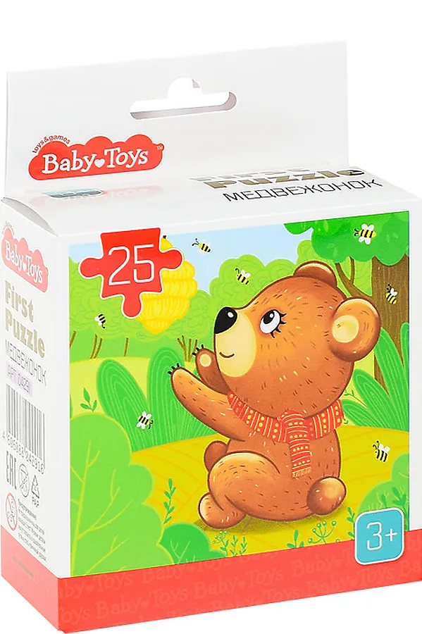 Пазл First Puzzle "Медвежонок" (25 эл) Baby Toys URAL TOYS, мультиколор - фото 2