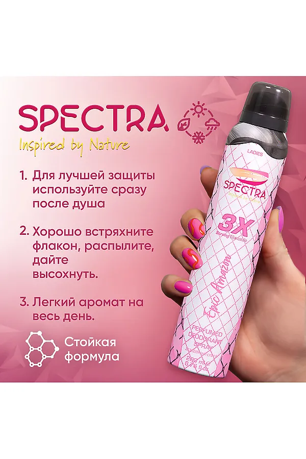 Дезодорант спрей женский КОСМЕТИКА ИЗ ТУРЦИИ, розовый - фото 2