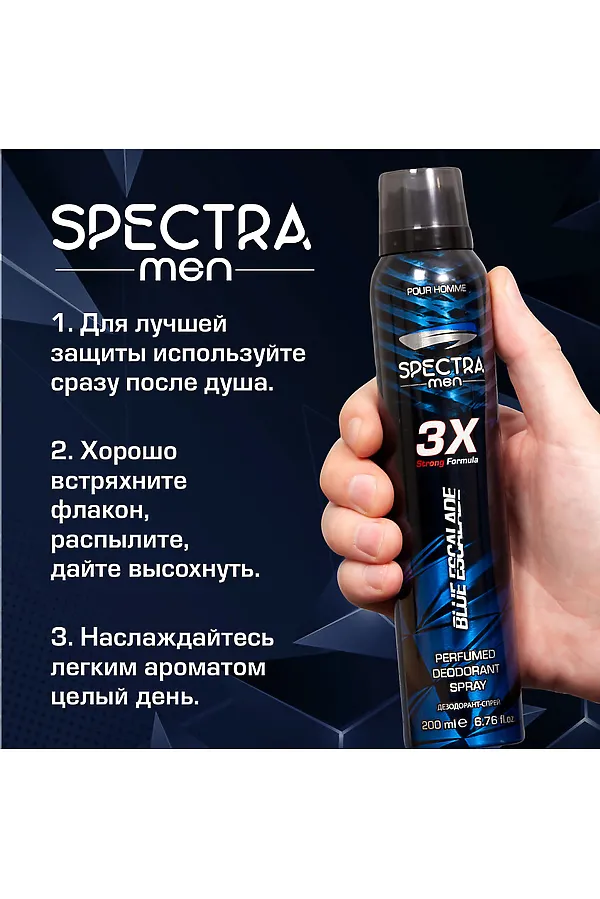 Дезодорант спрей мужской КОСМЕТИКА ИЗ ТУРЦИИ, синий - фото 2
