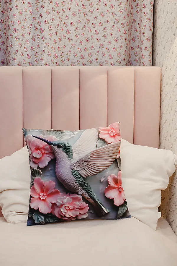 Наволочка декоративная декоративная 1 шт 3D эффект НАТАЛИ, колибри - фото 2