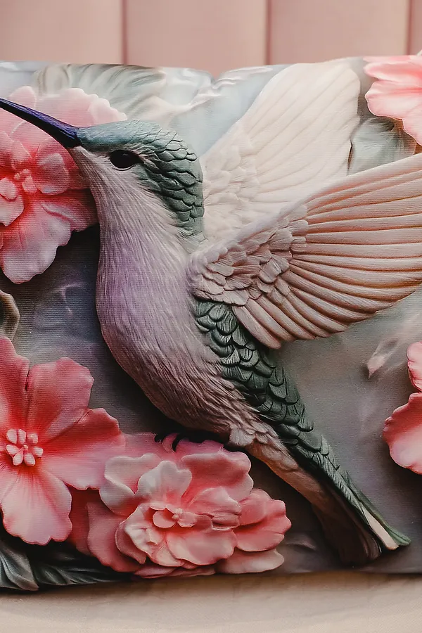 Наволочка декоративная декоративная 1 шт 3D эффект НАТАЛИ, колибри - фото 2