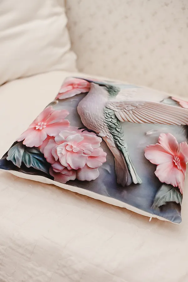 Наволочка декоративная декоративная 1 шт 3D эффект НАТАЛИ, колибри - фото 2