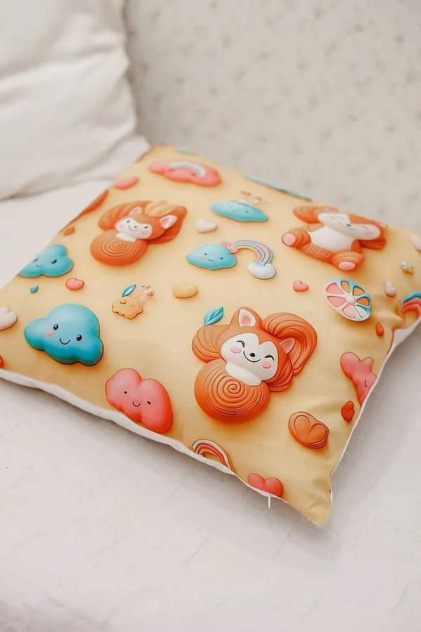 Наволочка декоративная декоративная 1 шт 3D эффект НАТАЛИ, оранжевый - фото 2