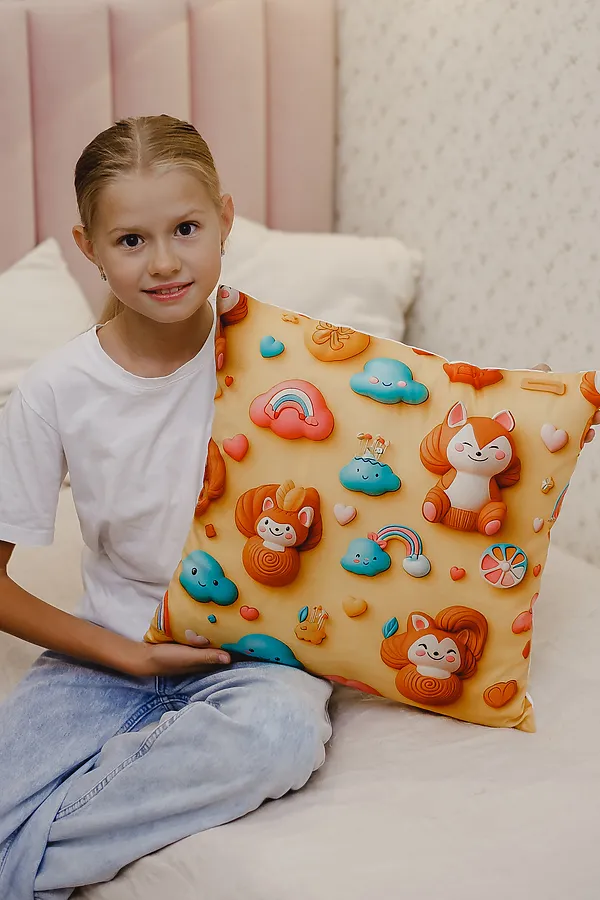 Наволочка декоративная декоративная 1 шт 3D эффект НАТАЛИ, оранжевый - фото 2