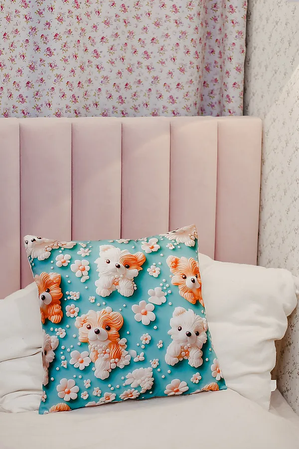 Наволочка декоративная декоративная 1 шт 3D эффект НАТАЛИ, собаки - фото 2