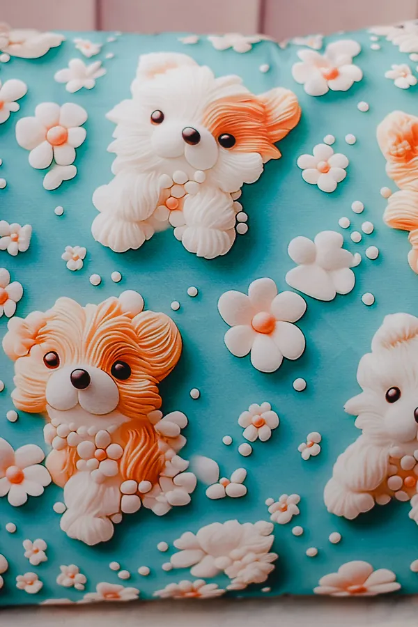 Наволочка декоративная декоративная 1 шт 3D эффект НАТАЛИ, собаки - фото 2