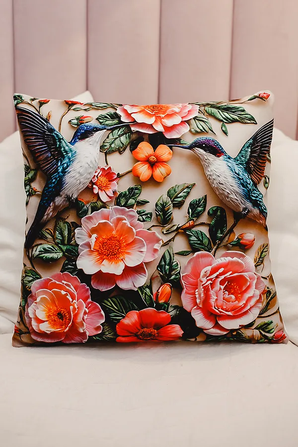Наволочка декоративная декоративная 1 шт 3D эффект НАТАЛИ, цветы розовый - фото 2