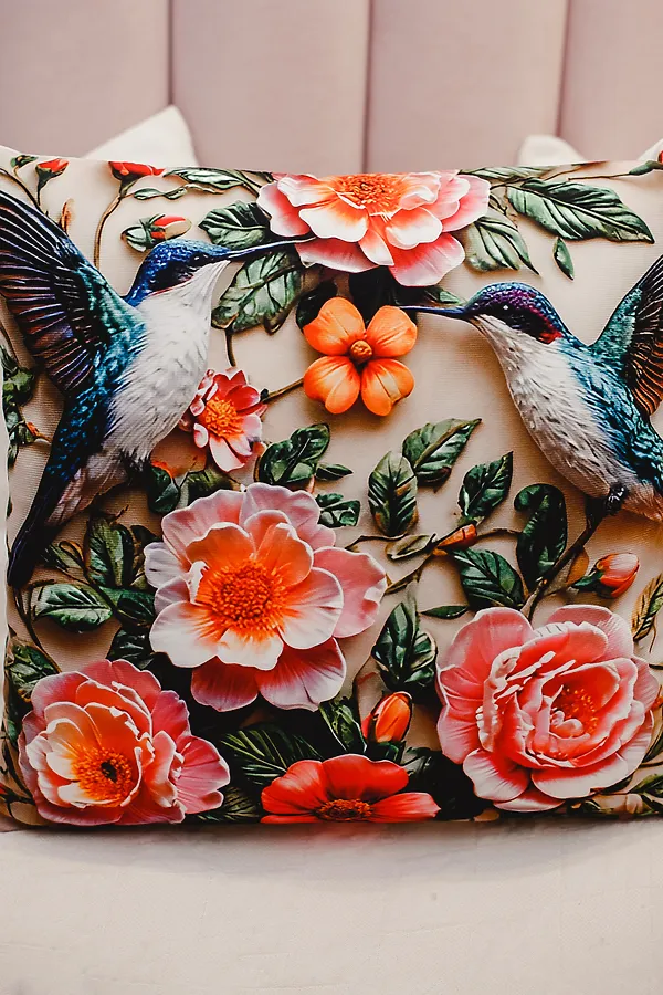 Наволочка декоративная декоративная 1 шт 3D эффект НАТАЛИ, цветы розовый - фото 2