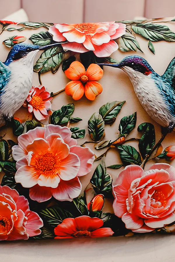Наволочка декоративная декоративная 1 шт 3D эффект НАТАЛИ, цветы розовый - фото 2