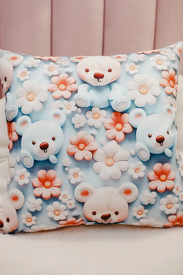 Наволочка декоративная декоративная 1 шт 3D эффект НАТАЛИ, мишки - фото 2