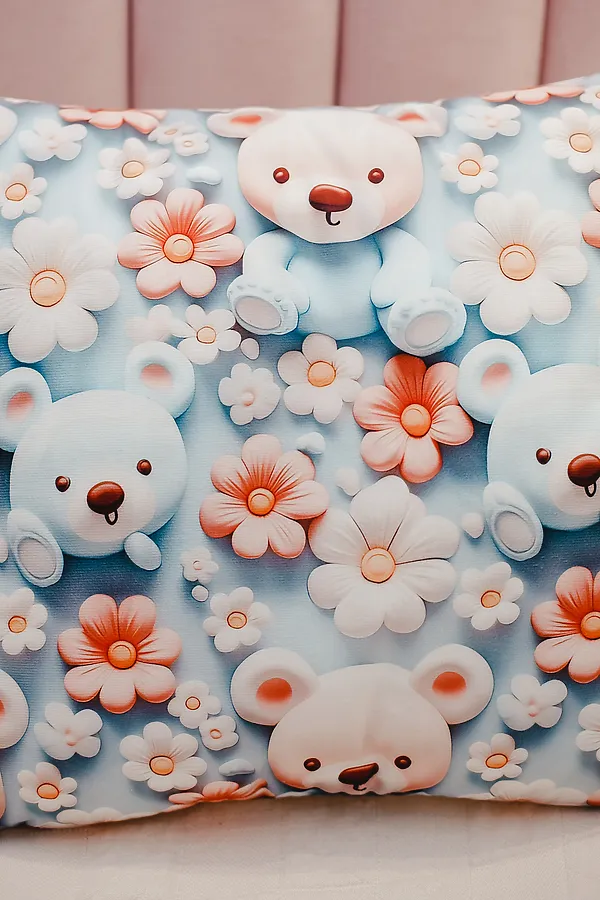 Наволочка декоративная декоративная 1 шт 3D эффект НАТАЛИ, мишки - фото 2