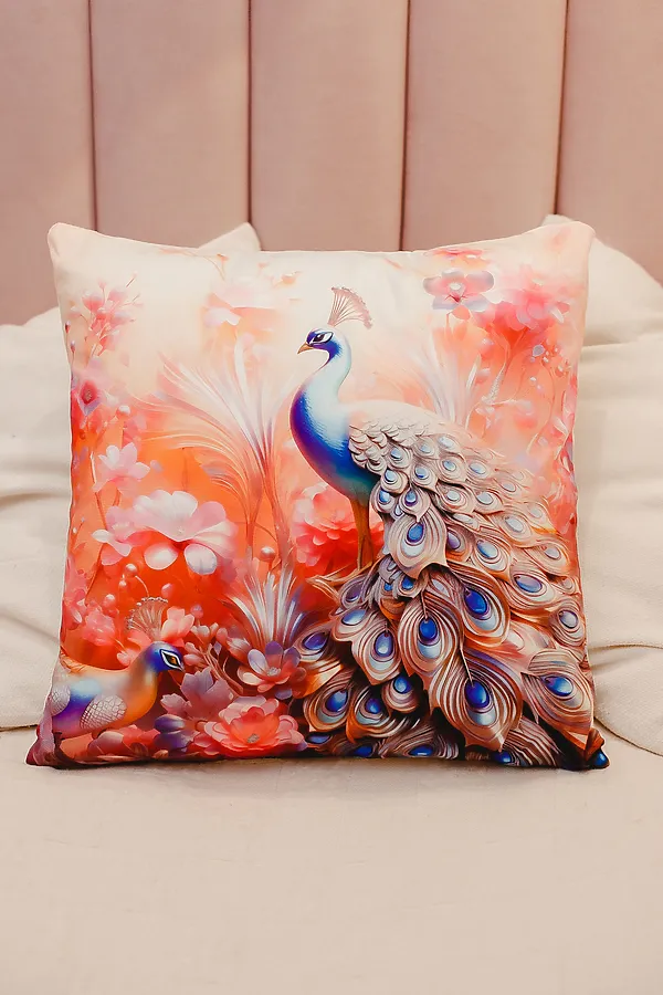 Наволочка декоративная декоративная 3 шт Павлины 3D НАТАЛИ, розовый - фото 2