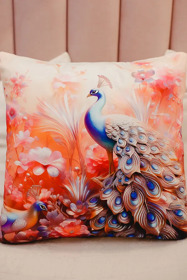 Наволочка декоративная декоративная 3 шт Павлины 3D НАТАЛИ, розовый - фото 2
