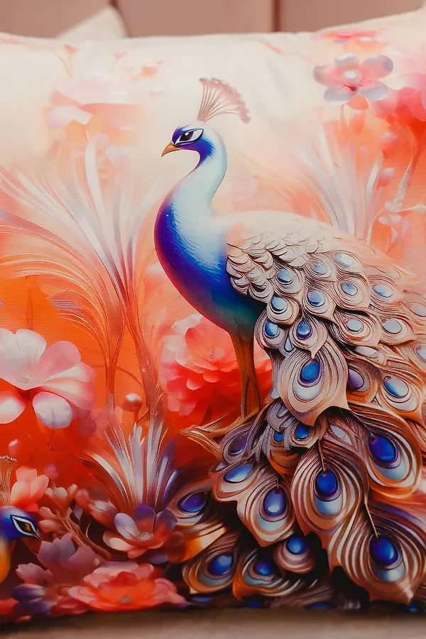 Наволочка декоративная декоративная 3 шт Павлины 3D НАТАЛИ, розовый - фото 2