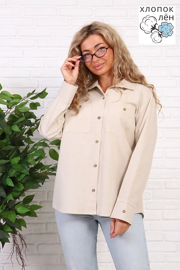 Рубашка 1069 НАТАЛИ, льняной - фото 2