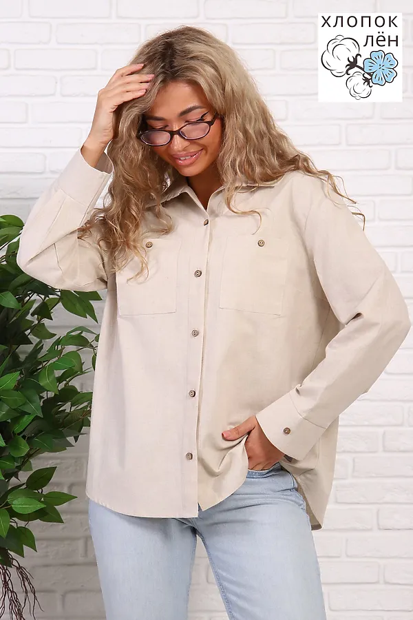 Рубашка 1069 НАТАЛИ, льняной - фото 2