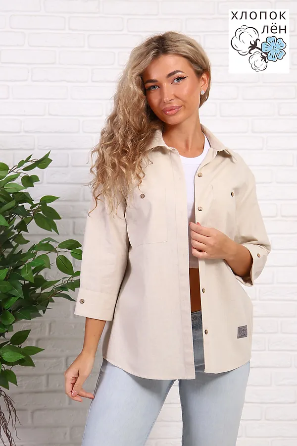 Рубашка 1068 НАТАЛИ, льняной - фото 2