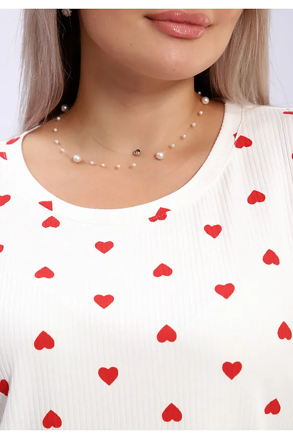 Пижама с шортами 940 LOVE НАТАЛИ, сердца красные - фото 2
