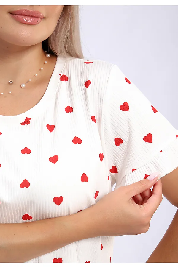 Пижама с шортами 940 LOVE НАТАЛИ, сердца красные - фото 2
