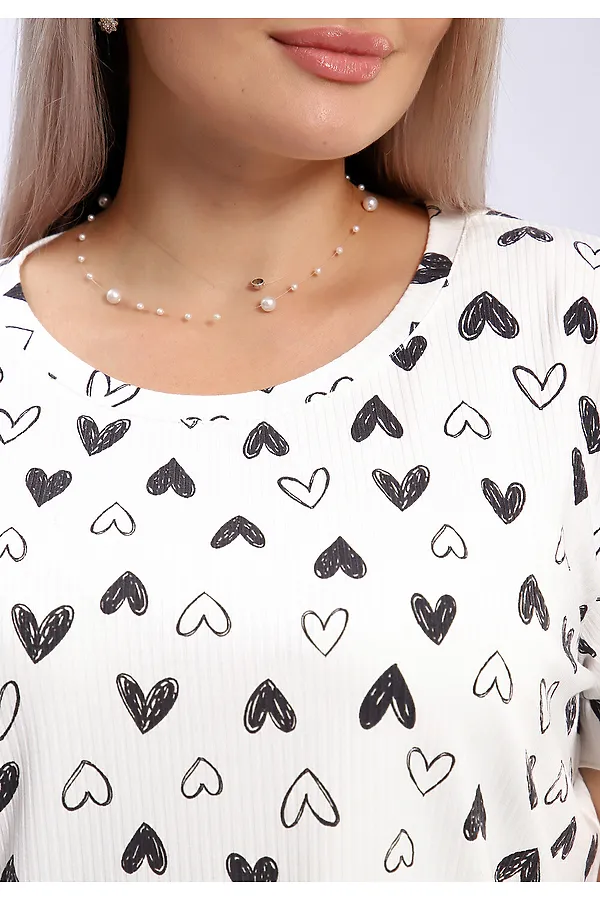 Пижама с шортами 940 LOVE НАТАЛИ, сердца черные - фото 2