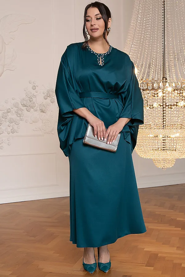 Костюм (Джемпер+Юбка) LADY TAIGA, изумрудный - фото 2