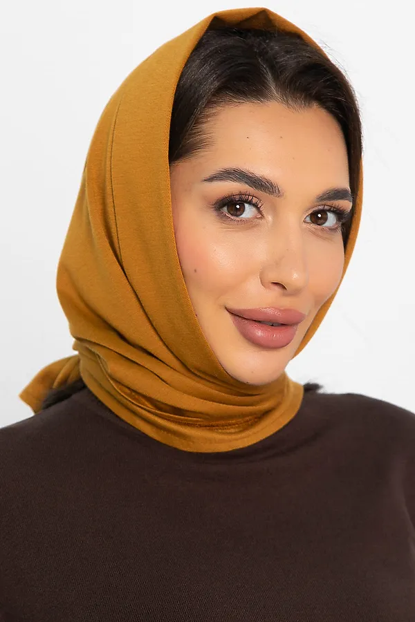 Косынка с отворотом LADY TAIGA, горчичная - фото 2