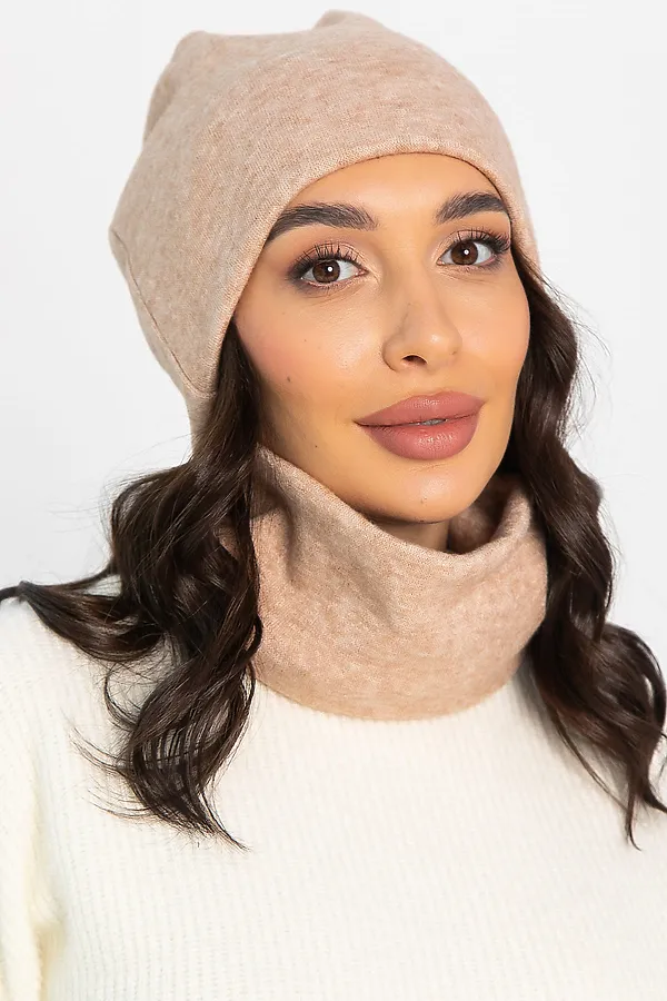 Комплект шапка шестиклинка и снуд LADY TAIGA, бежевый - фото 2