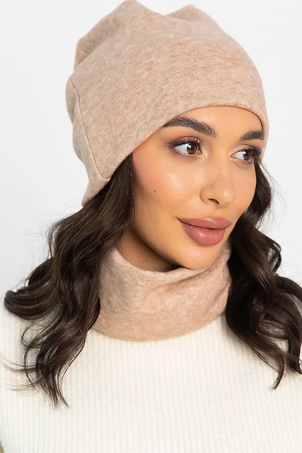 Комплект шапка шестиклинка и снуд LADY TAIGA, бежевый - фото 2